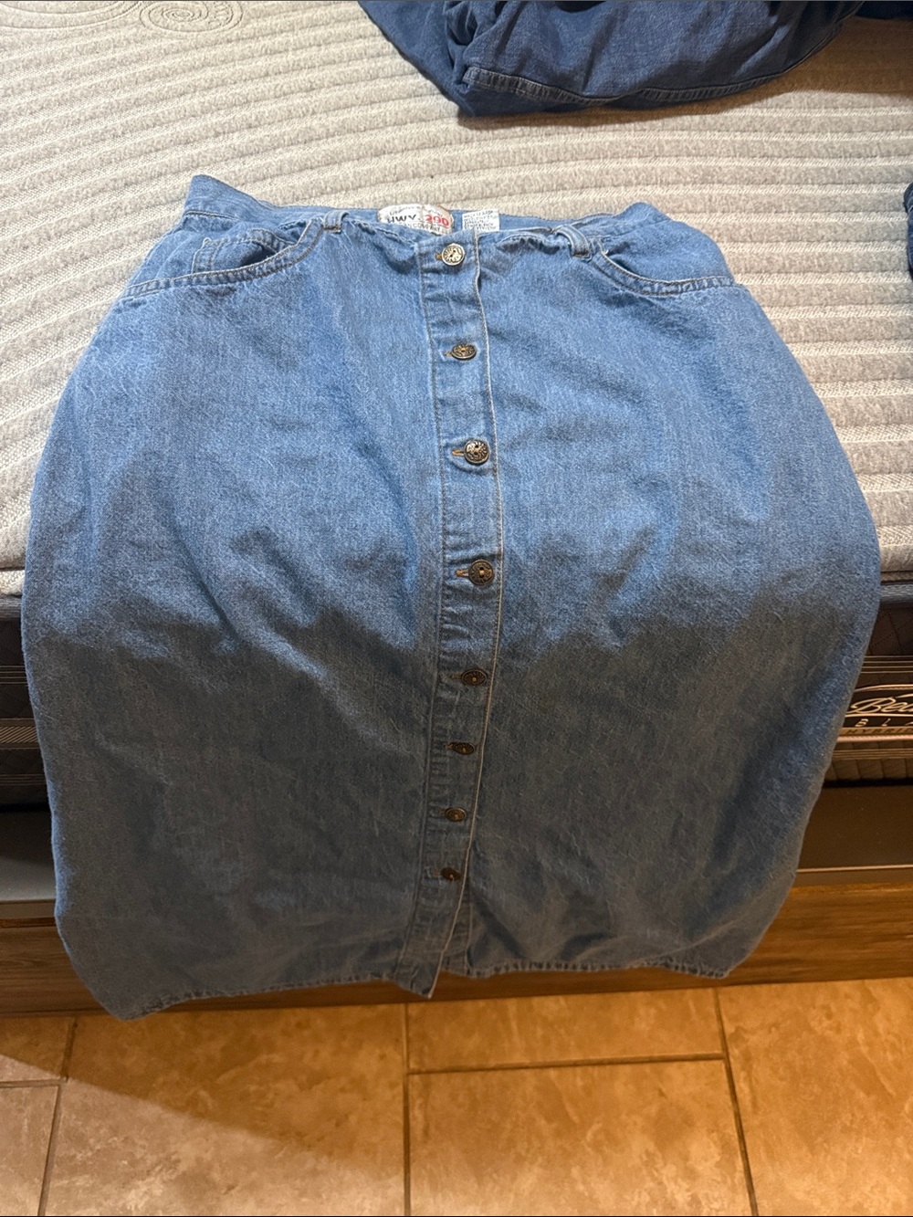 HWY 290 Jean Co. Denim Button-Front Women's Skirt